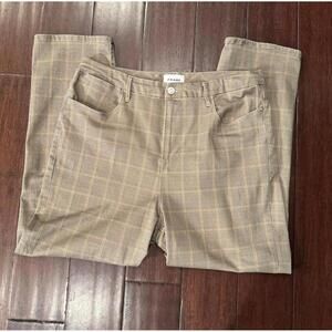 FRAME Beige Plaid Casual Pants Sz 33 waist approx Sz 16P